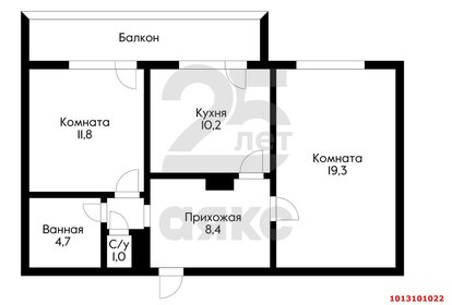 59,8 м², 2-комнатная квартира 5 900 000 ₽ - изображение 10