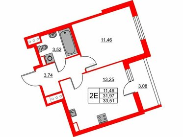 32,7 м², 1-комнатная квартира 4 700 000 ₽ - изображение 115