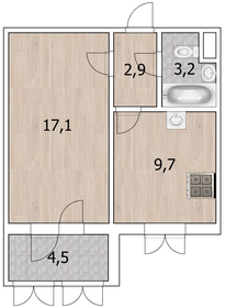 Квартира 37,4 м², 1-комнатная - изображение 1