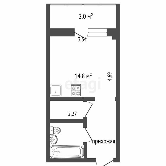 25 м², квартира-студия 3 710 000 ₽ - изображение 51