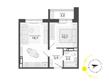 39,9 м², 2-комнатная квартира 5 200 000 ₽ - изображение 31