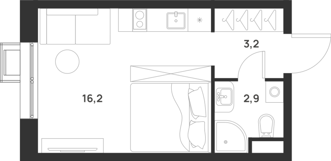 22,3 м², квартира-студия 7 754 920 ₽ - изображение 35