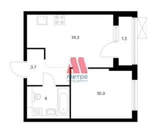 33,2 м², 1-комнатная квартира 2 900 000 ₽ - изображение 86