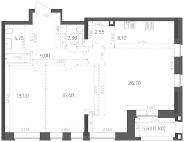 Квартира 83,6 м², 2-комнатная - изображение 1