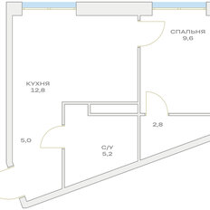 Квартира 35,4 м², 1-комнатная - изображение 2