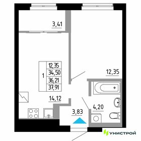 Квартира 36,2 м², 1-комнатная - изображение 1