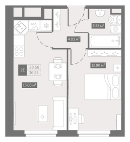 36,1 м², 1-комнатные апартаменты 5 877 762 ₽ - изображение 32