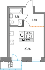 Квартира 31,2 м², студия - изображение 1