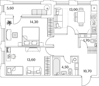 61,1 м², 2-комнатная квартира 14 781 403 ₽ - изображение 26