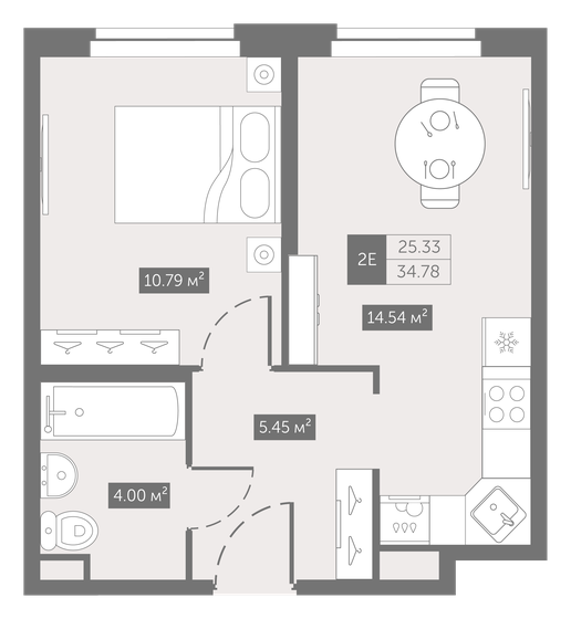 34,8 м², 1-комнатные апартаменты 5 781 271 ₽ - изображение 39