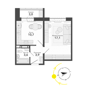 38,2 м², 1-комнатная квартира 4 200 000 ₽ - изображение 18