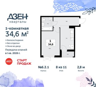 34,7 м², 1-комнатная квартира 9 881 494 ₽ - изображение 32