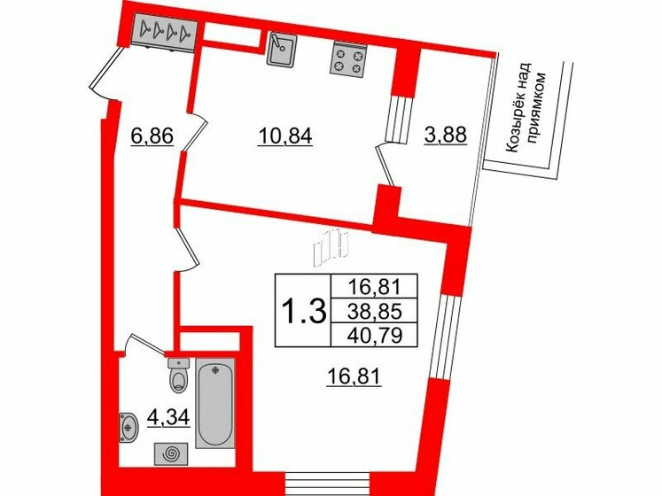 37,4 м², 1-комнатная квартира 7 200 117 ₽ - изображение 1