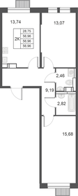 57,5 м², 2-комнатная квартира 13 063 843 ₽ - изображение 28