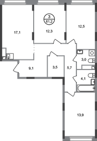 84,6 м², 3-комнатная квартира 28 500 000 ₽ - изображение 73