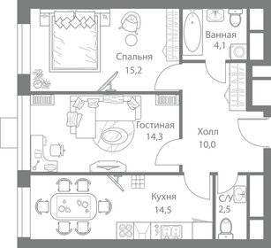 62,3 м², 2-комнатная квартира 15 700 000 ₽ - изображение 115