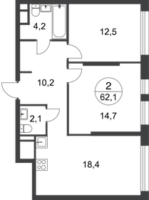62,1 м², 2-комнатная квартира 16 143 083 ₽ - изображение 16