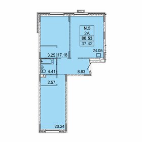 Квартира 80,5 м², 2-комнатная - изображение 1