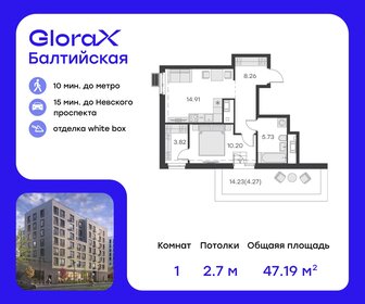 Квартира 47,2 м², 1-комнатная - изображение 1