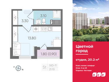 20,2 м², квартира-студия 4 179 380 ₽ - изображение 79