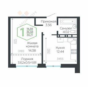 Квартира 36,2 м², 1-комнатная - изображение 1