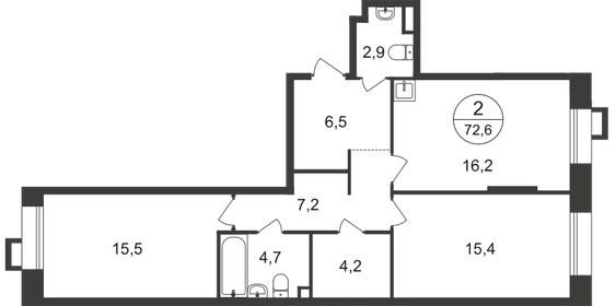 105,3 м², 2-комнатная квартира 16 900 000 ₽ - изображение 48