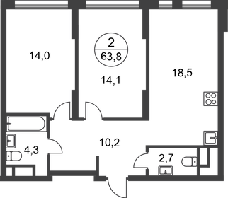 62,1 м², 2-комнатная квартира 16 143 083 ₽ - изображение 28