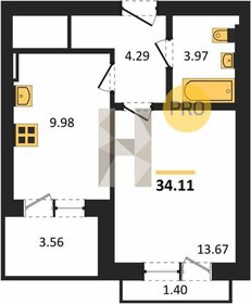 Квартира 34,1 м², 1-комнатная - изображение 1