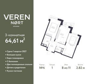 64,6 м², 3-комнатная квартира 9 486 616 ₽ - изображение 1