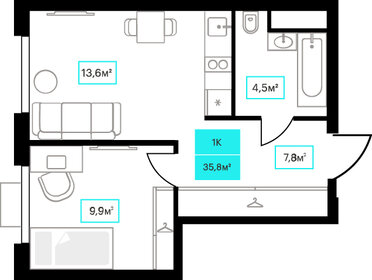 35 м², 1-комнатная квартира 5 210 000 ₽ - изображение 9