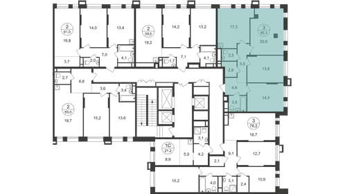 75 м², 3-комнатная квартира 21 000 000 ₽ - изображение 31