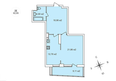 63,7 м², 1-комнатная квартира 16 875 200 ₽ - изображение 14