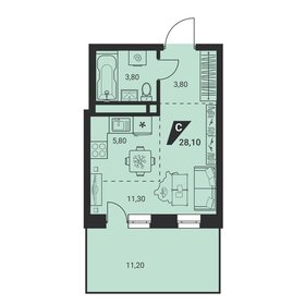 Квартира 28,1 м², студия - изображение 1