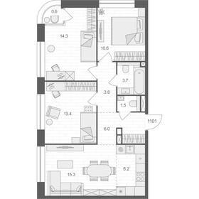 124,5 м², 3-комнатная квартира 60 413 364 ₽ - изображение 14