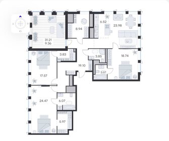 Квартира 148,4 м², 4-комнатная - изображение 2