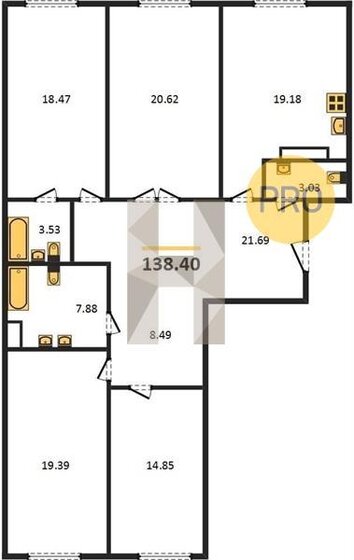 138,9 м², 4-комнатная квартира 50 931 200 ₽ - изображение 1