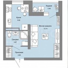 Квартира 27 м², 1-комнатная - изображение 2