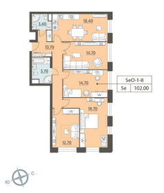 Квартира 102 м², 4-комнатная - изображение 1