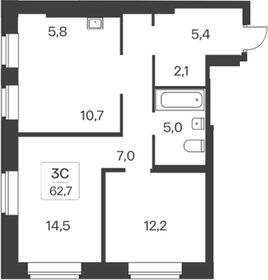 Квартира 63 м², 2-комнатная - изображение 1