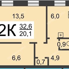 Квартира 32,6 м², 2-комнатная - изображение 5