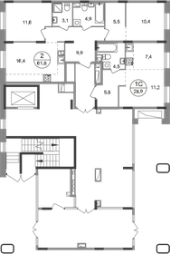 60,7 м², 2-комнатная квартира 18 594 704 ₽ - изображение 49