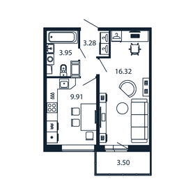 34,2 м², 1-комнатная квартира 6 184 888 ₽ - изображение 60