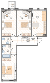 92,1 м², 3-комнатная квартира 32 370 840 ₽ - изображение 10