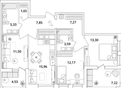 84,5 м², 3-комнатная квартира 19 212 048 ₽ - изображение 49