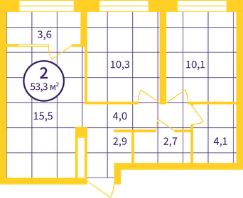 53,3 м², 2-комнатная квартира 5 450 000 ₽ - изображение 68