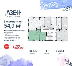 Квартира 54,9 м², 3-комнатная - изображение 2