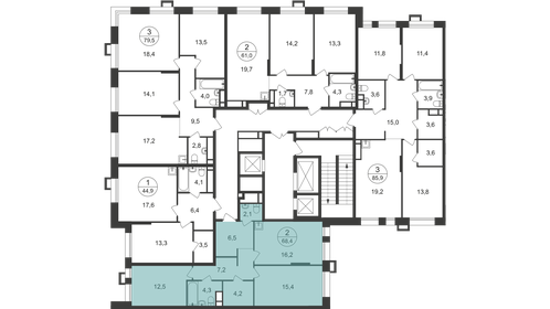 72,6 м², 2-комнатная квартира 18 401 220 ₽ - изображение 31