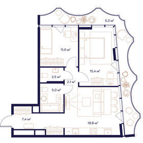 68 м², 2-комнатная квартира 32 568 000 ₽ - изображение 44