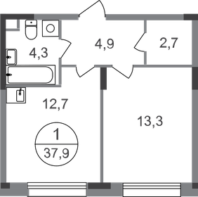 36,9 м², 1-комнатная квартира 10 590 000 ₽ - изображение 34