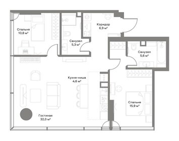 Квартира 81,4 м², 2-комнатная - изображение 2